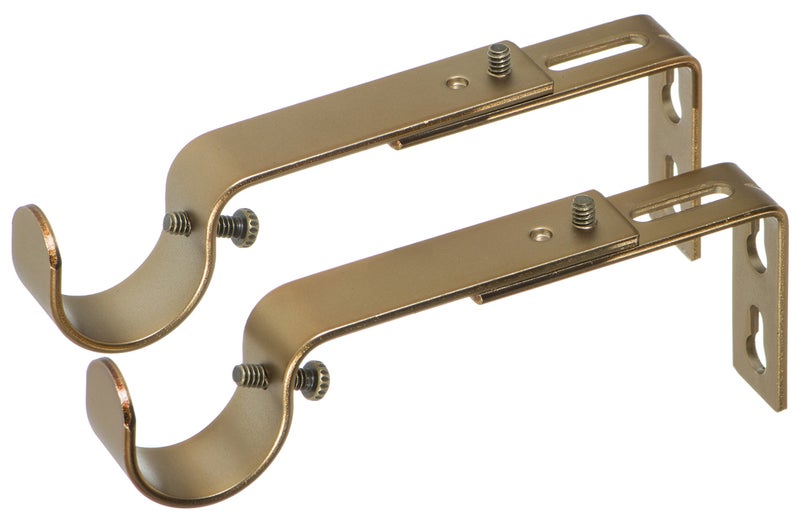 Ivilon Adjustable Brackets for Curtain Rods - for 1 or 1 1/8 Inch Rods. Set of 2 - Warm Gold - Image 2